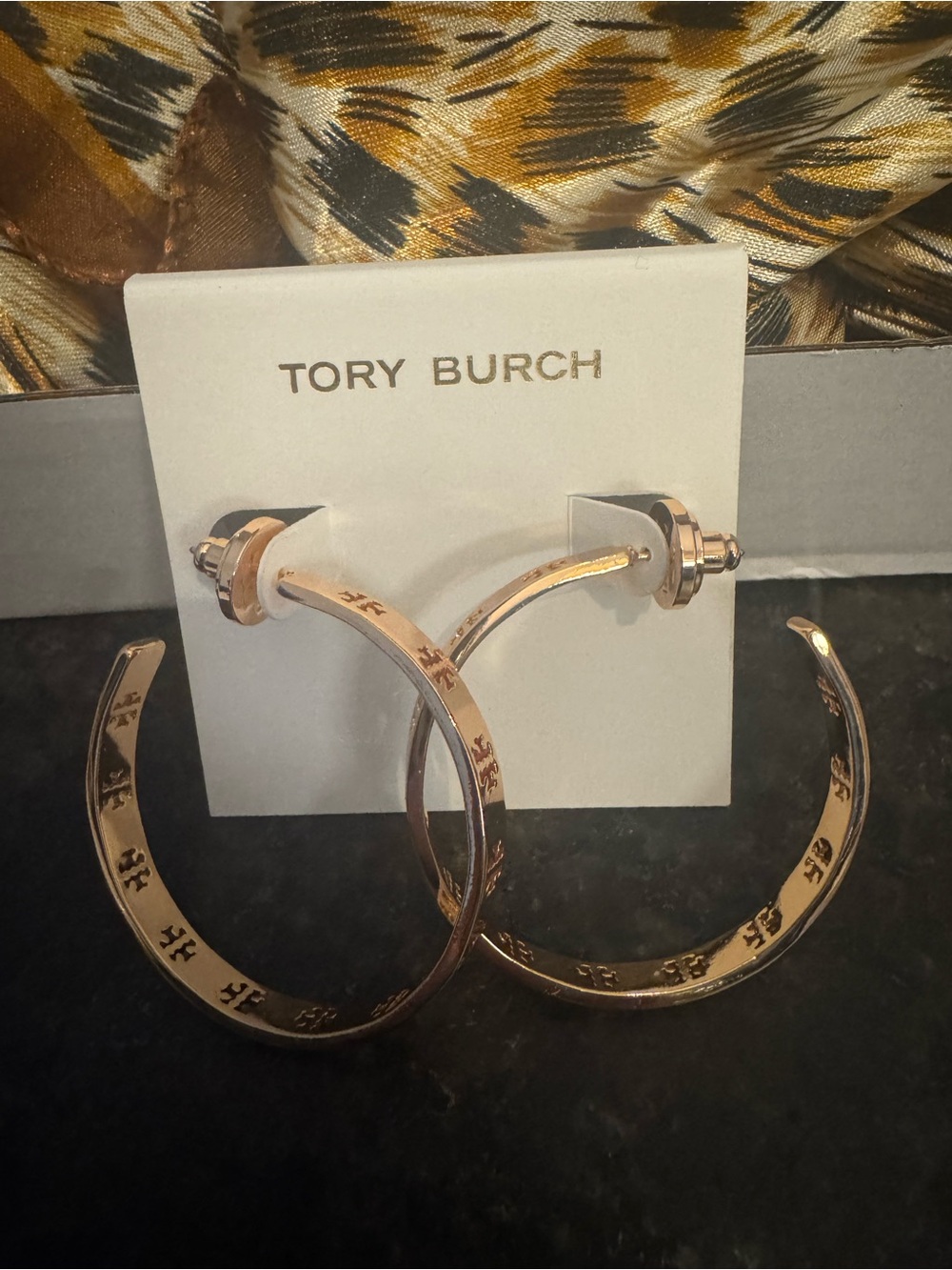 Tory Burch Rose Gold Logo Cuff Bracelet